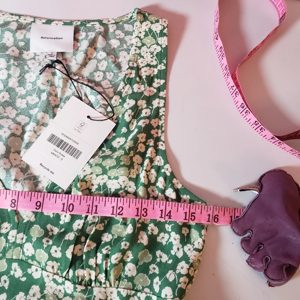 Reformation Calix Mento Mini Dress Bias Cut Ditsy Floral Cottagecore Spring S - Picture 9 of 14
